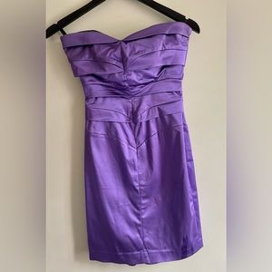 Purple Strapless BEBE Mini Dress
